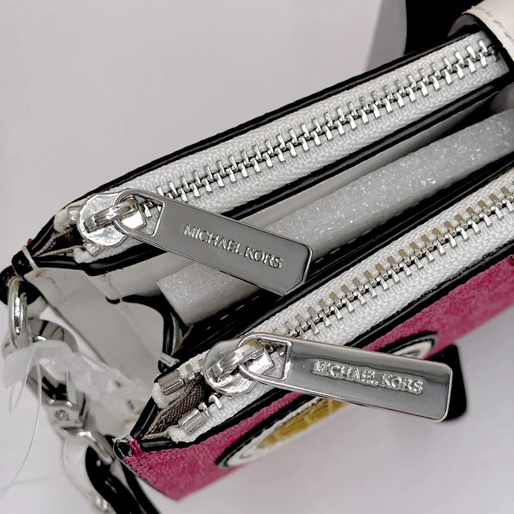Michael Kors Jet Set Travel Large Embellished Signature Logo Wristlet Dragonfrui